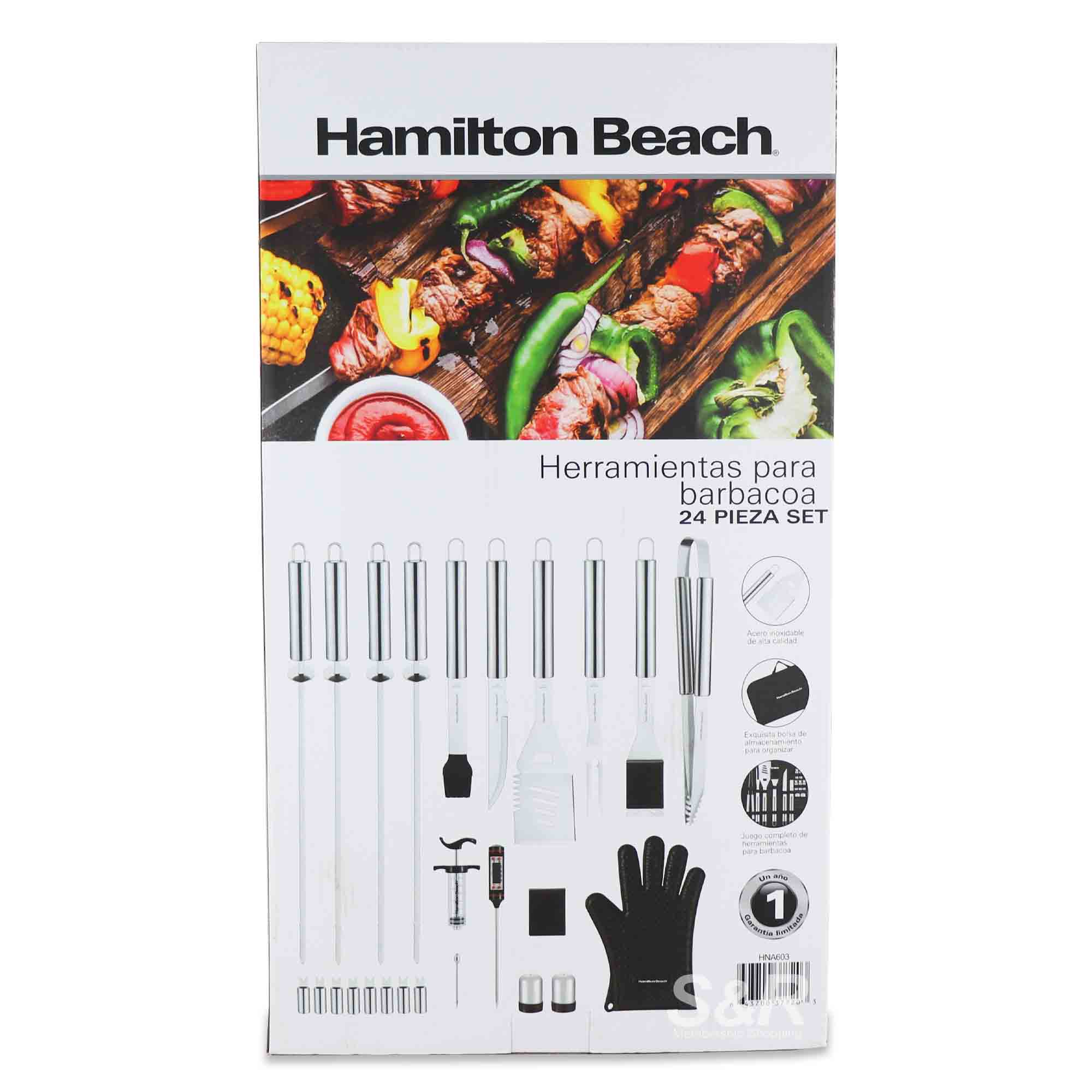 Hamilton Beach Barbecue Tool Set With Case 24pcs